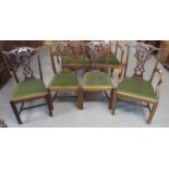 Set of four mahogany Chippendale style dining chairs (3+1(4)). (B.P. 21% + VAT)
