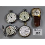 Collection of chrome and other plated pocket watches to include Ingersoll and Timex, together with a