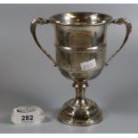 Silver two-handled trophy cup, London 1930. 6.5 troy oz approx. (B.P. 21% + VAT)