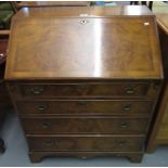 18th century style walnut fall front bureau. Reproduction. (B.P. 21% + VAT)