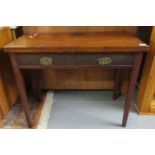 19th century mahogany folding tea table, standing on square tapering legs. (B.P. 21% + VAT)