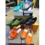 Collection of six pairs of ladies shoes to include four pairs of Kennel & Shmenger shoes: orange
