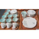 Two trays of Royal Albert fine bone china 'Festival' pattern tea ware to include: twelve saucers and