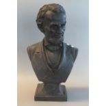 Spelter bust of Abraham Lincoln. 45cm high approx. (B.P. 21% + VAT)