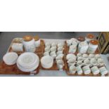 Five trays of Hornsea Fleur design items to include cups, saucers, cannisters, egg cups, butter dish