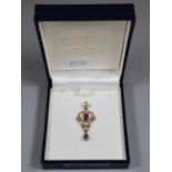 9ct gold pendant set with amethyst. Approx weight 1.7 grams. (B.P. 21% + VAT)