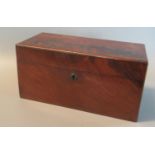 Mid 19th century mahogany tea caddy, the interior revealing two lidded compartments. (B.P. 21% +