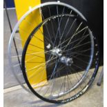 Mavic light weight bicycle wheel and another Alex Rims DP17 light weight bicycle wheel. (2) (B.P.