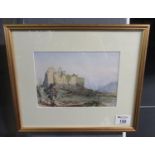 Lieutenant James Henry Butt (British 19th century), 'Oystermouth Castle', watercolours. Inscribed