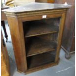 19th century oak hanging corner cabinet with two fitted shelves. 86cm tall approx. (B.P. 21% + VAT)