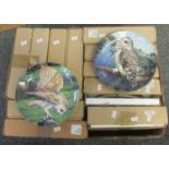 Box of Danbury Mint 'The Majesty of Owls' series collectors plates to include eagle owl, barred owl,