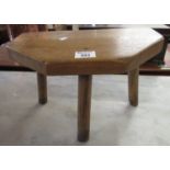 Rustic elm milking stool. 36cm long approx. (B.P. 21% + VAT)