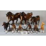 Collection of nine Beswick horses and foals. (9) (B.P. 21% + VAT)