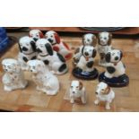 Tray of Royal Doulton and Staffordshire type miniature fireside seated dogs. (12) (B.P. 21% + VAT)