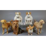 Collection of ceramic animals to include Beswick bulldog, and Beswick Labrador, Sylvac Yorkshire