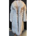 Vintage blue fox fur coat with metal clasp. (B.P. 21% + VAT)