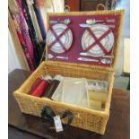 Modern wicker picnic hamper with contents. (B.P. 21% + VAT)