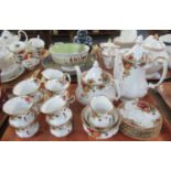 Tray of Old Country Roses tea and coffee ware to include coffee pot, teapot, seven saucers with
