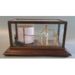 Short & Mason London barograph in glass case on wooden stand, no. 123747. (B.P. 21% + VAT)