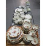 Two trays of Royal Doulton fine bone china Rondelay design teas ware, together with a tray of