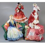 Three Royal Doulton bone china figurines to include 'Penelope' HN1901, 'Christmas Morn' HN1992,