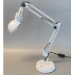 Modern white enamel finish anglepoise table lamp. (B.P. 21% + VAT)