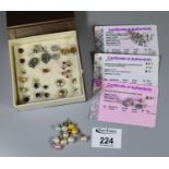 Collection of silver gemset earrings. (B.P. 21% + VAT)