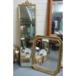 Two modern mirrors, both with moulded gilt framed floral and foliate designs. (2) (B.P. 21% + VAT)