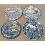 All appear to be in good condition.Group of four Spode pottery blue and white transfer printed