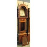 19th century oak cased 8 day two-train long cased clock in distressed condition. (B.P. 21% + VAT)