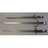 Three WWI bayonets to include French U.S and British. (3) (B.P. 21% + VAT)