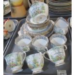Tray of Royal Albert fine bone china 'Silver Birch' part tea ware to include six cups and saucers,
