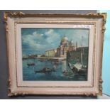 Dileo, Venetian Grand canal scene, signed, oils on canvas. 44 x 52cm approx. Framed. (B.P. 21% +