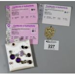 Collection of silver and gemset earrings etc. (B.P. 21% + VAT)