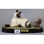 Beswick cat and mouse animal group on oval base 'Watch It'. (B.P. 21% + VAT)