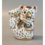 Royal Crown Derby bone china paperweight, The Australian Collection 'Koala and Baby'. (B.P. 21% +