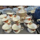 Tray of Royal Albert 'Old Country Roses' part tea ware to include: ten tea cups with nine saucers