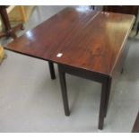 18th/19th century mahogany drop leaf table on chamfered legs. (B.P. 21% + VAT)