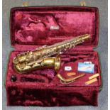 Mother of pearl and chrome saxophone in original fitted case marked 'Rosehill Instruments