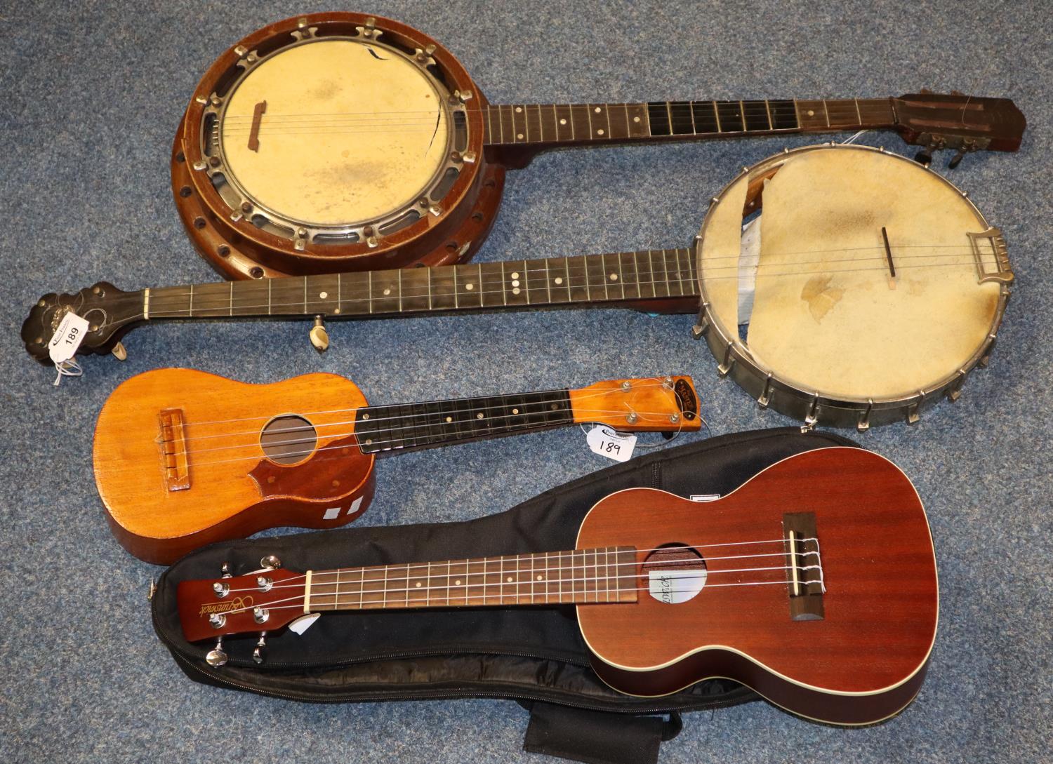 Collection of musical instruments to include Brunswick BU4C and a B&S Master London miniature four