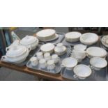 Five trays of Royal Worcester fine bone china part dinner ware to include eight dinner plates, eight