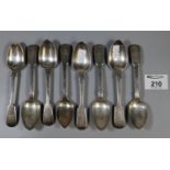 Set of eight Victorian teaspoons with initials. 6.4oz troy approx. (B.P. 21% + VAT)