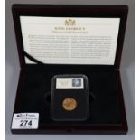 1911 George V Ottawa gold sovereign with George and the Dragon to the reverse. In plastic case