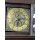 18th century English 30 hour longcase clock marked Josh Quarman, Temple Cloud, the brass face with