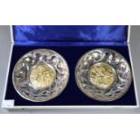 Royal National Lifeboat Institution (RNLI) cased pair of silver and gilt lifeboat bowls no. 242 &