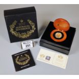 2017 Australia gold proof sovereign, The Perth Mint, Australia. In wooden case within card box and