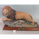 Aynsley fine porcelain sculpture ,'The Lion' commemorating the Silver Jubilee of Her Majesty Queen