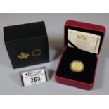 2018 Canada Queen Elizabeth II Coronation quarter ounce gold proof coin. In original box with