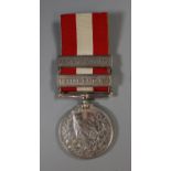 Queen Victoria Canadian General Service medal with clasps for Fenian Raid 1866 and Fenian Raid 1870.