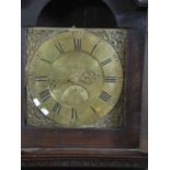 18th century Welsh 30 hour longcase clock marked D Rowland, Aberystwith (sic), having brass face